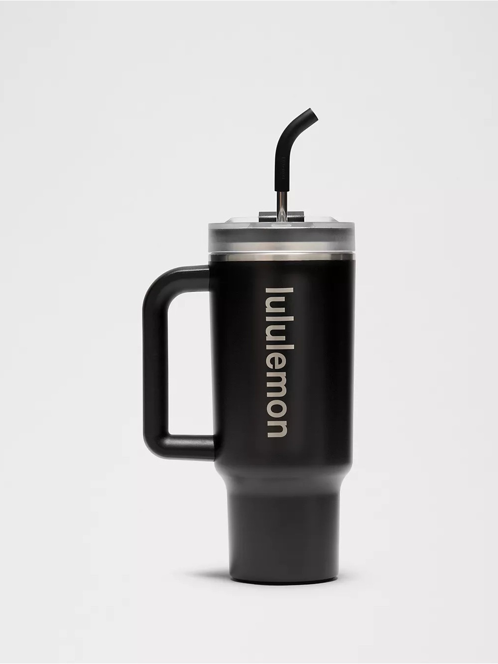 Lululemon Tumbler 40oz Black Stainless Steel Straw NWT